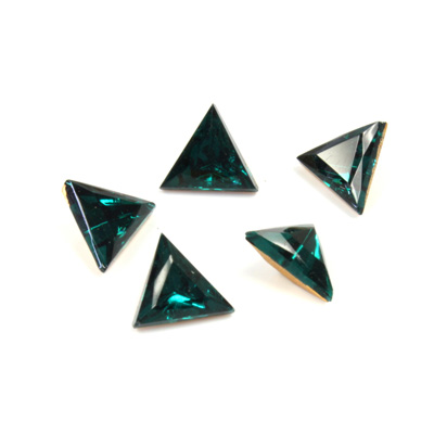 Glass Point Back Tin Table Cut (TTC) Foiled Triangle 08x8MM EMERALD