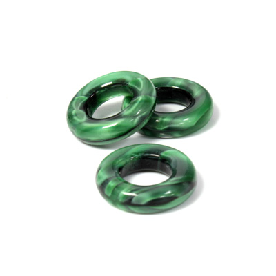 Czech Pressed Glass Ring - 14MM TIGEREYE GREEN