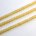 Czech Pressed Glass Bead - Smooth Round 04MM OPAL BEIGE