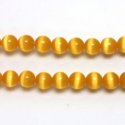 Fiber-Optic Synthetic Bead - Cat's Eye Smooth Round 06MM CAT'S EYE SUNSHINE