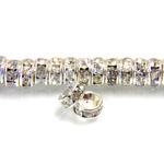 Chinese Rhinestone Rondelle - Round 04MM CRYSTAL-SILVER