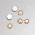 Glass Medium Dome Cabochon Pearl Spray Finish - Round 08MM LT ROSE