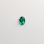 Glass Flat Back Rose Cut Faceted Foiled Stone - Oval 07x5MM EMERALD