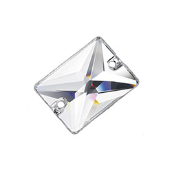 Preciosa Crystal Flat Back 2-Hole Sew-On Foiled Stone - Rectangle 25x18MM CRYSTAL