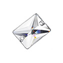 Preciosa Crystal Flat Back 2-Hole Sew-On Foiled Stone - Rectangle 18x13MM CRYSTAL