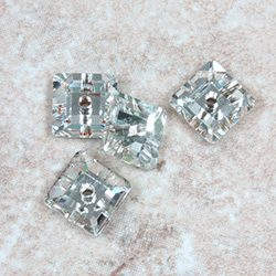 Asfour Crystal Loch Rose Sew-On Stone - Square Sequin 08MM CRYSTAL