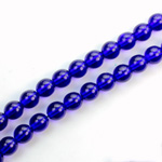 Czech Pressed Glass Bead - Smooth Round 06MM COBALT