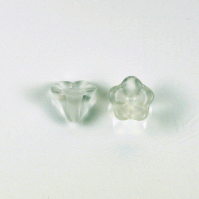Plastic Flower Bead with Hole - 10x6MM SATIN CRYSTAL