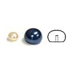 Glass Pearl Cabochons, High Dome