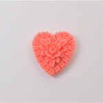 Plastic Carved Flower - Cluster Heart 18x16MM CORAL