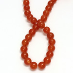 Gemstone Bead - Smooth Round 08MM Dyed QUARTZ Col. 20 LT CORNELIAN