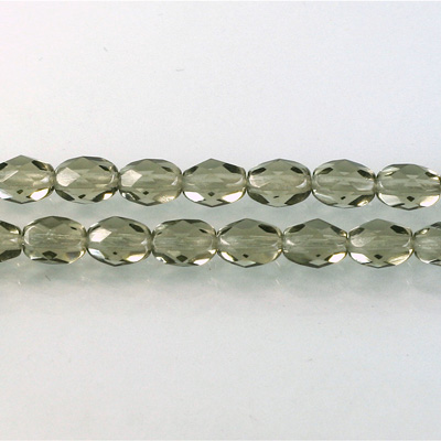 Czech Glass Fire Polish Bead - Oval 07x5MM BLACK DIAMOND