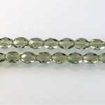 Czech Glass Fire Polish Bead - Oval 07x5MM BLACK DIAMOND