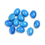 Gemstone Cabochon - Oval 08x6MM HOWLITE DYED TURQUOISE
