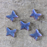 Glass Flat Back Butterfly 8MM MATTE BERMUDA BLUE Foiled