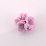 Plastic Carved No-Hole Flower - Round Bouquet 15MM OPAQUE MATTE LT PURPLE