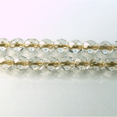 Czech Glass Fire Polish Bead - Round 06MM CRYSTAL BRONZE LINE