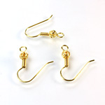 Brass Earwire - Fish Hook with Filigree Bead and Coil
