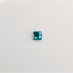 Glass Flat Back Rose Cut Stone - Square 04x4MM AQUA Foiled