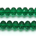 Czech Glass Fire Polish Bead - Rondelle Donut 11x7MM DARK EMERALD