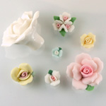 Ceramic Flowers Flat Back
