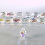 Czech Glass Fire Polish Bead - Pear 10x7MM CRYSTAL AB