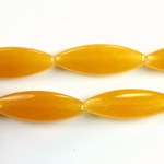 Gemstone Bead Smooth Navette 29x10MM Dyed QUARTZ Col. 38 AMBER