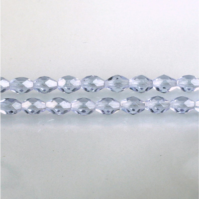 Czech Glass Fire Polish Bead - Oval 06x4MM LILAC