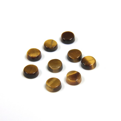 Gemstone Flat Back Single Bevel Buff Top Stone - Round 05MM TIGEREYE