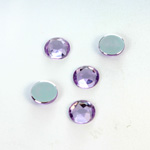 Plastic Flat Back Foiled Rose Cut Rhinestone - Round 09MM LT AMETHYST