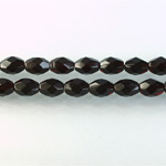 Czech Glass Fire Polish Bead - Oval 07x5MM GARNET