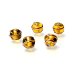 Czech Glass Lampwork Bead - Round 08MM COPPER WRAP TOPAZ
