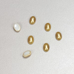 Glass Medium Dome Cabochon Pearl Spray Finish - Oval 07x5MM GOLD