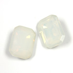 Cut Crystal Point Back Fancy Stone Foiled - Cushion Octagon 18x13MM OPAL WHITE