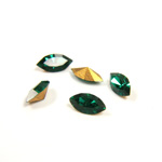 Preciosa Crystal Point Back Fancy Stone - Navette 06x3MM EMERALD