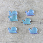 Glass Flat Back Snail - 08MM MATTE BERMUDA BLUE Foiled