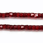 Czech Glass Fire Polished Bead - Round Pony 06x4MM GARNET