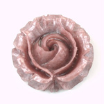 Plastic Carved No-Hole Flower - Round Rose 33MM PEARL MAUVE