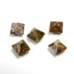 Gemstone Cabochon - Square Pyramid Top 06x6MM LEOPARD SKIN AGATE