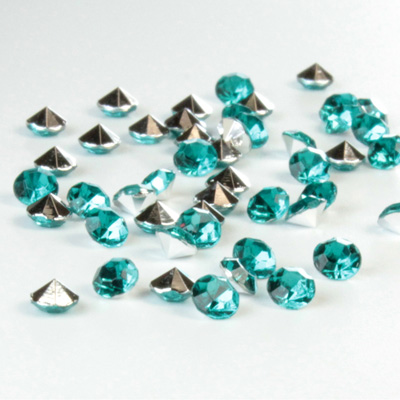 Plastic Point Back Foiled Chaton - Round 3MM ZIRCON