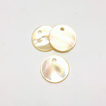 Shell Pendant - Smooth Flat Round 15MM WHITE MOP