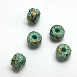 Plastic Bead - Smooth Pony Round 09x6MM SPANISH PATINA