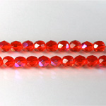 Czech Glass Fire Polish Bead - Round 06MM LT RUBY AB