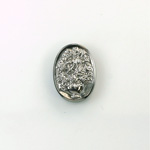 Glass Cameo Flowers in Vase Oval 18x13MM HEMATITE