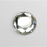 Glass Flat Back Rose Cut Fancy Foiled Stone - Round 18MM CRYSTAL