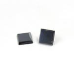 Glass Low Dome Buff Top Cabochon - Square 09x9MM HEMATITE