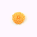 Plastic Carved No-Hole Flower - Dahlia 10MM MATTE ORANGE