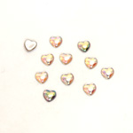 Glass Medium Dome Foiled Cabochon - Heart 04x4MM ROSALINE AB