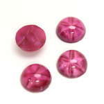 Glass Medium Dome Lampwork Cabochon - Round 13MM STAR RUBY