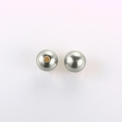 Czech Glass Pearl 1-Hole Ball - 08MM LT GREY 70483